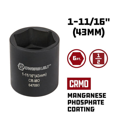 1-11/16" Spindle Nut Impact Socket for Dodge (1/2" Drive, 647093)