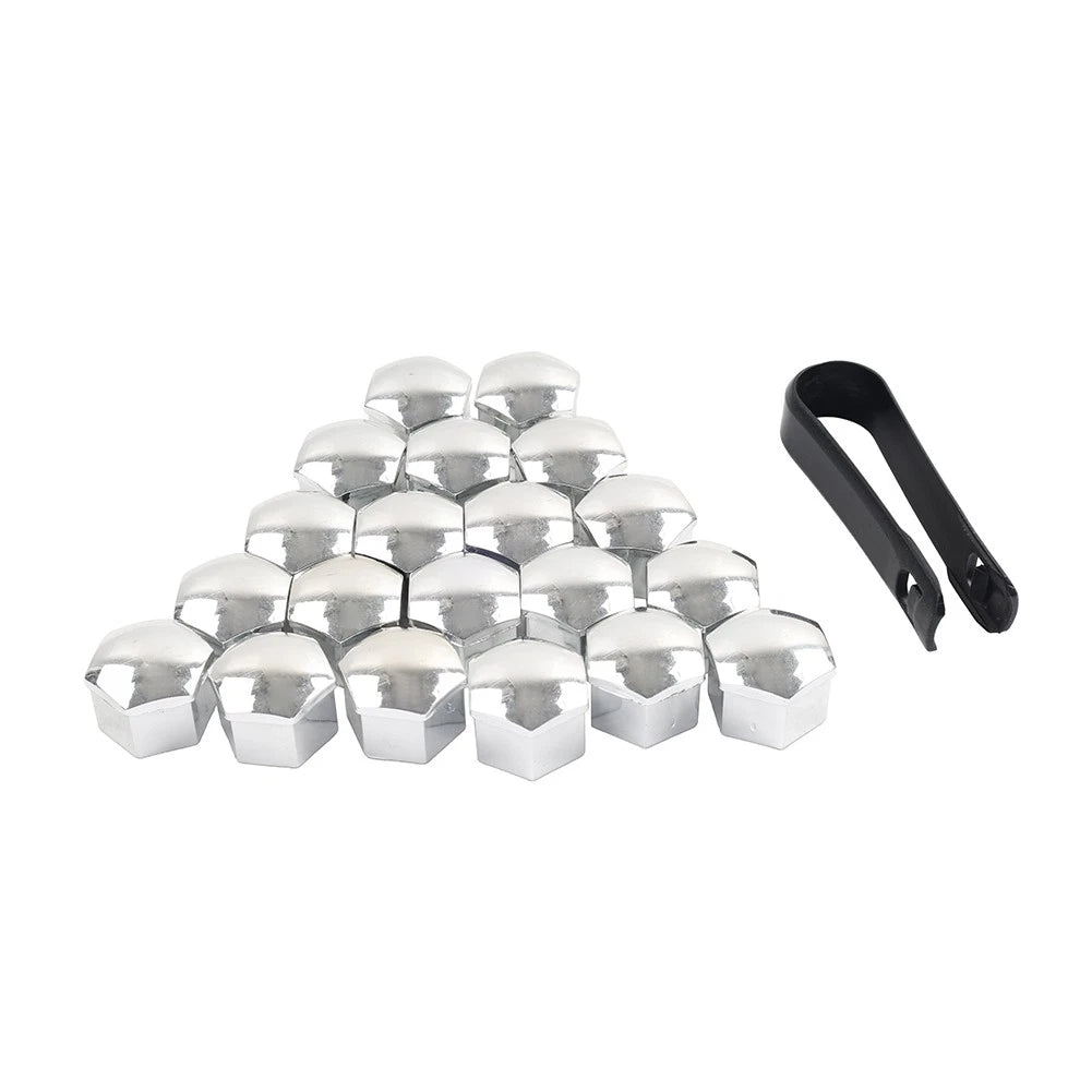 20Pcs 17mm Universal Exterior Car Wheel Lug Nut Bolt Cover Caps W/ Removal Tool