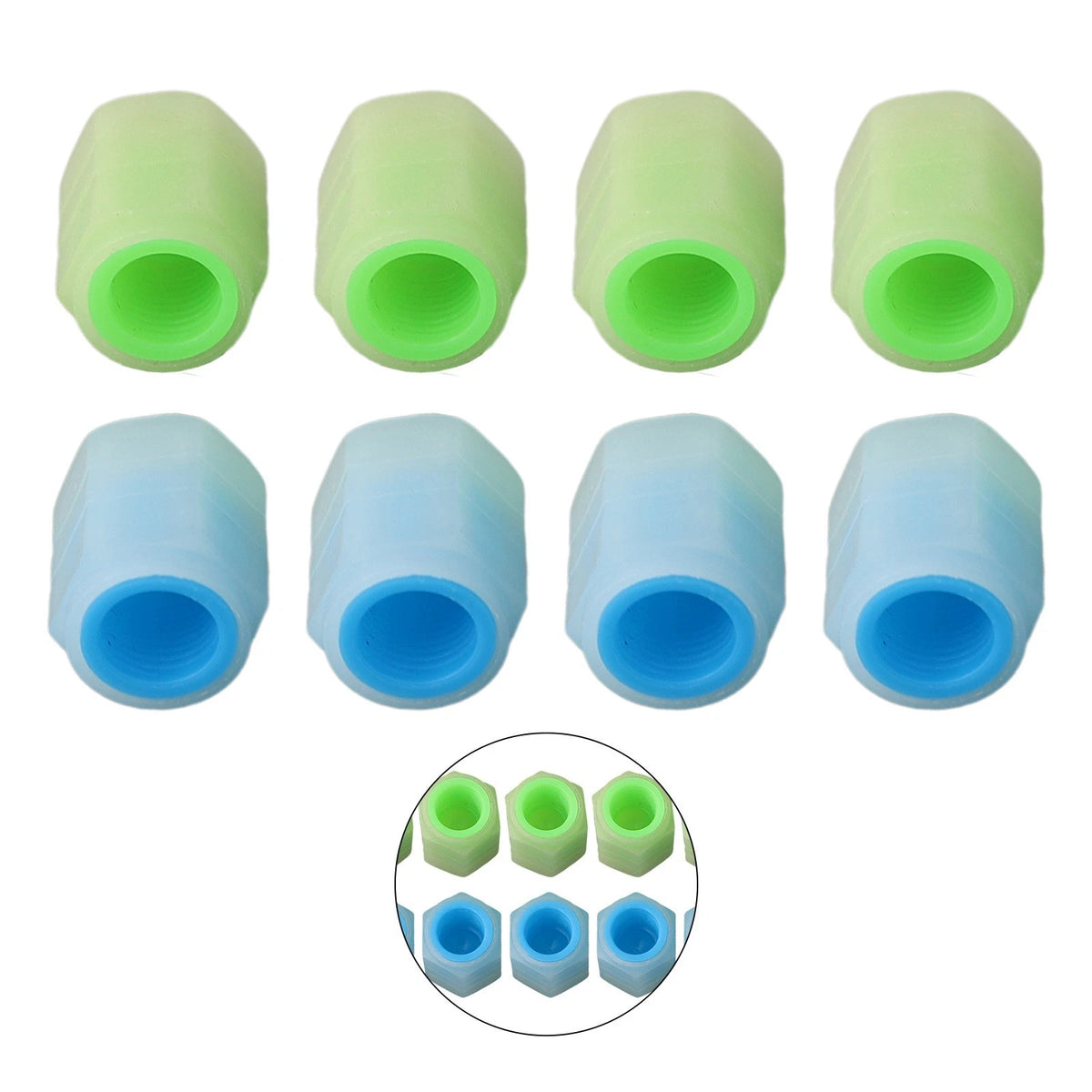 Tire Valve Stem Cap Tire Valve Stem Covers ABS Material Blue Luminous