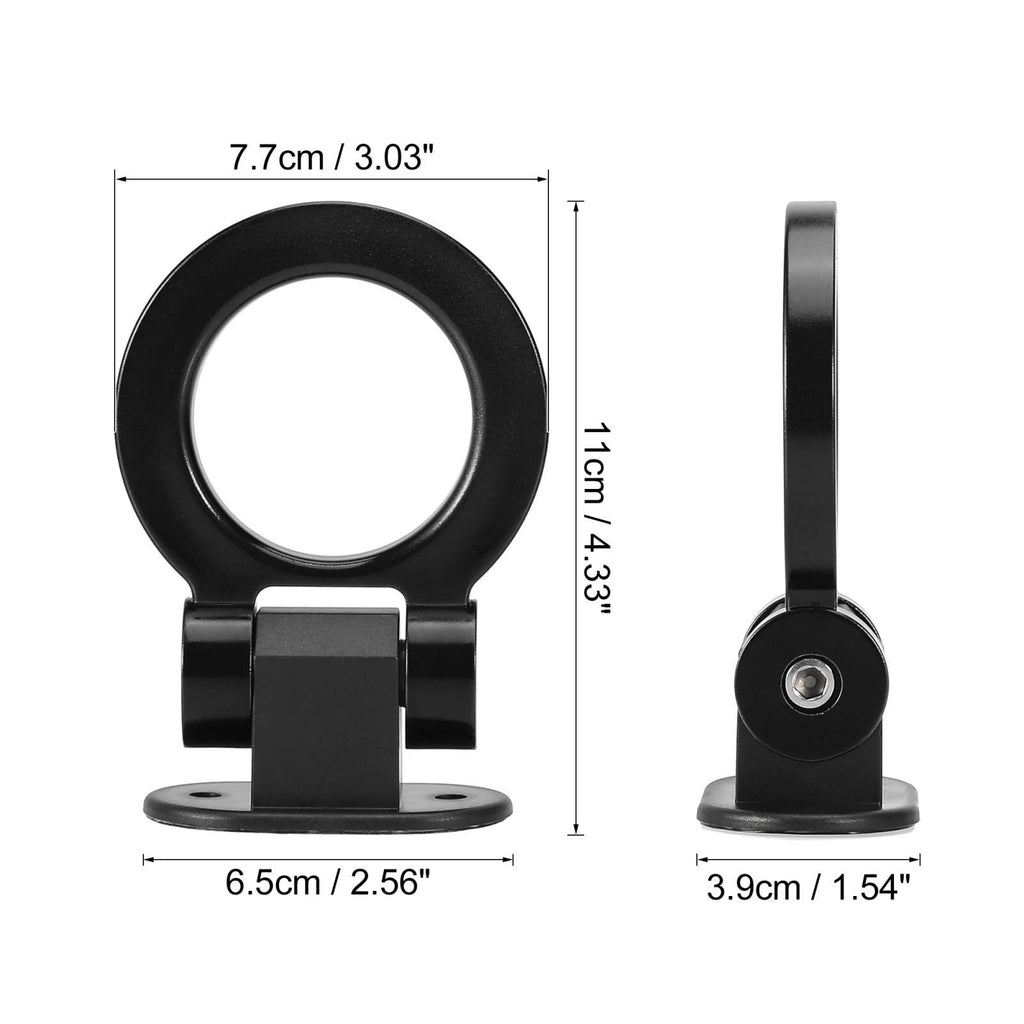 Tow Hook Cover Black Ring Style for Universal Trailer Bumper Decor (Set of 2)