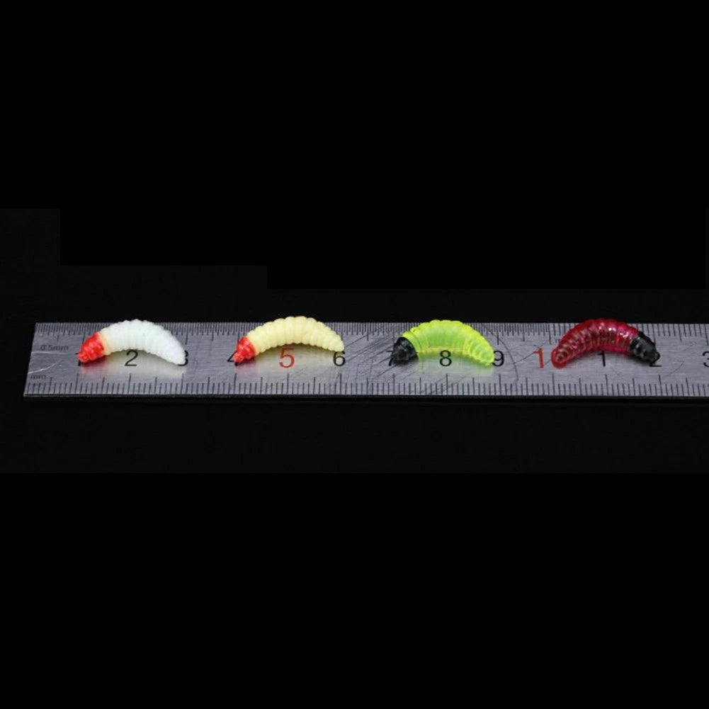Set of 4 Realistic Shape Fishing Baits Dipped Head Bread Worms