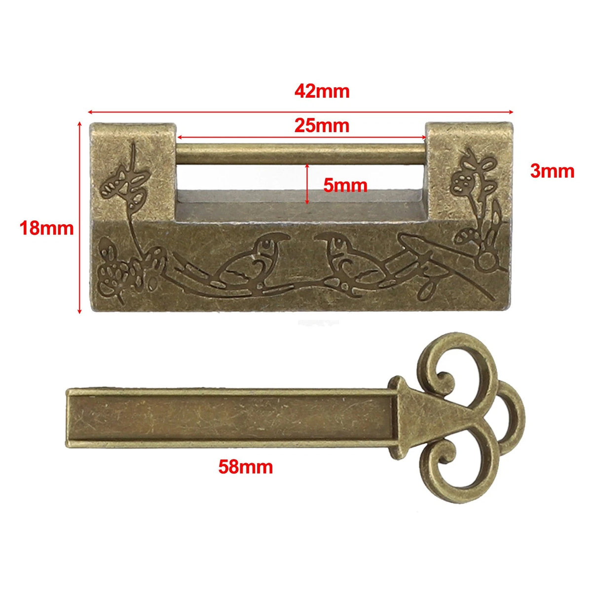 Functional Chinese Style Lock for Wooden Box Suitcase Drawer
