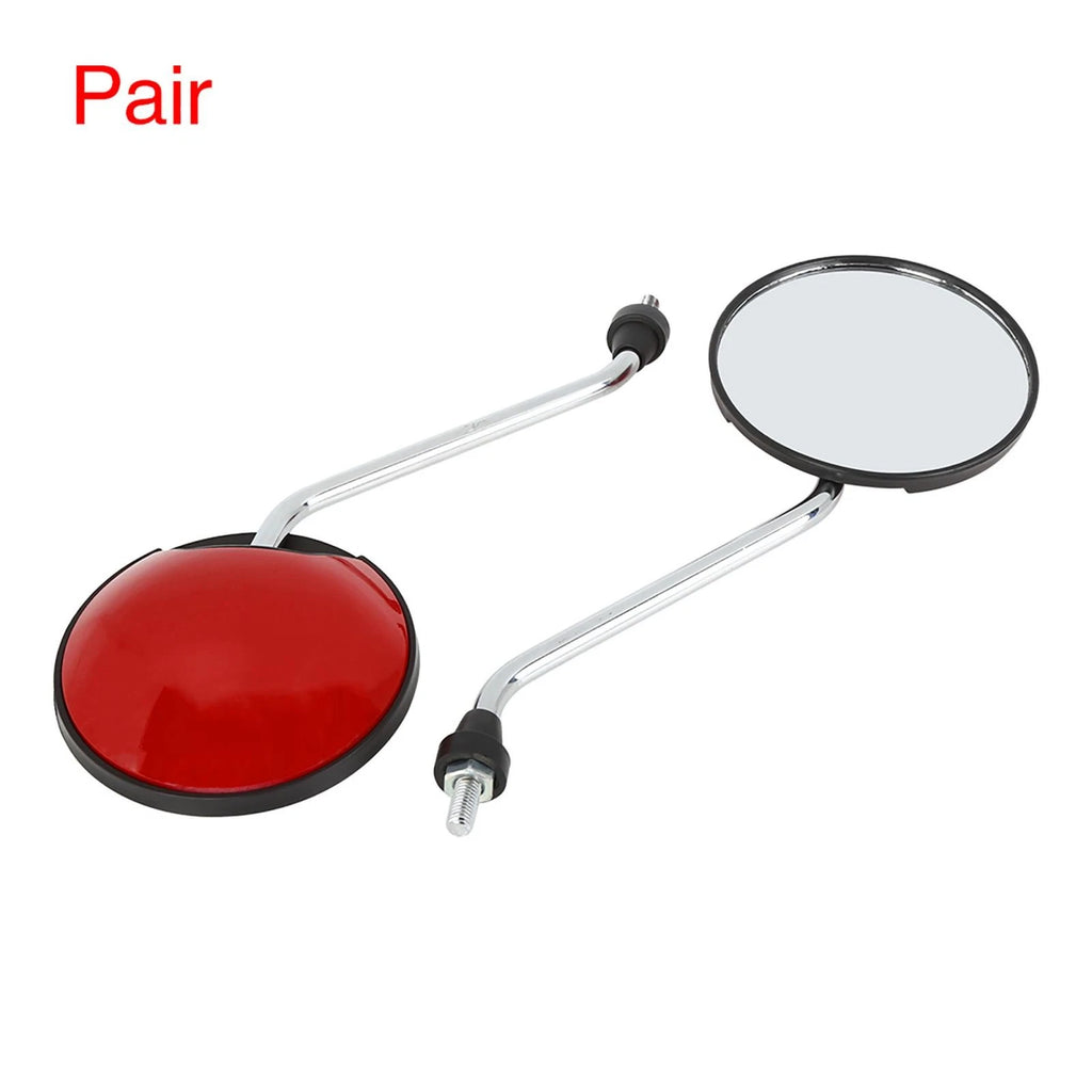 Universal Rearview Mirrors Round Side Mirrors Red for Motorcycle M8X1.25