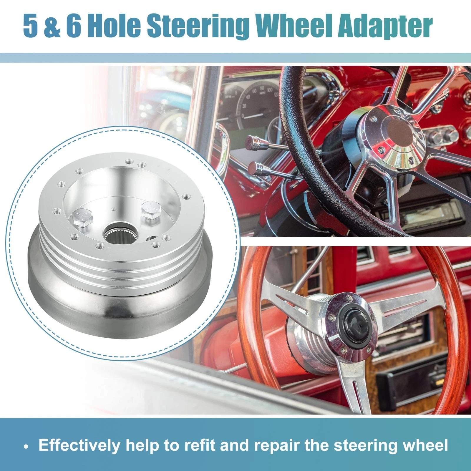 Steering Wheel Short Hub Adapter with 5 6 Hole for GM Chevy Tilt Column (1999–2013)