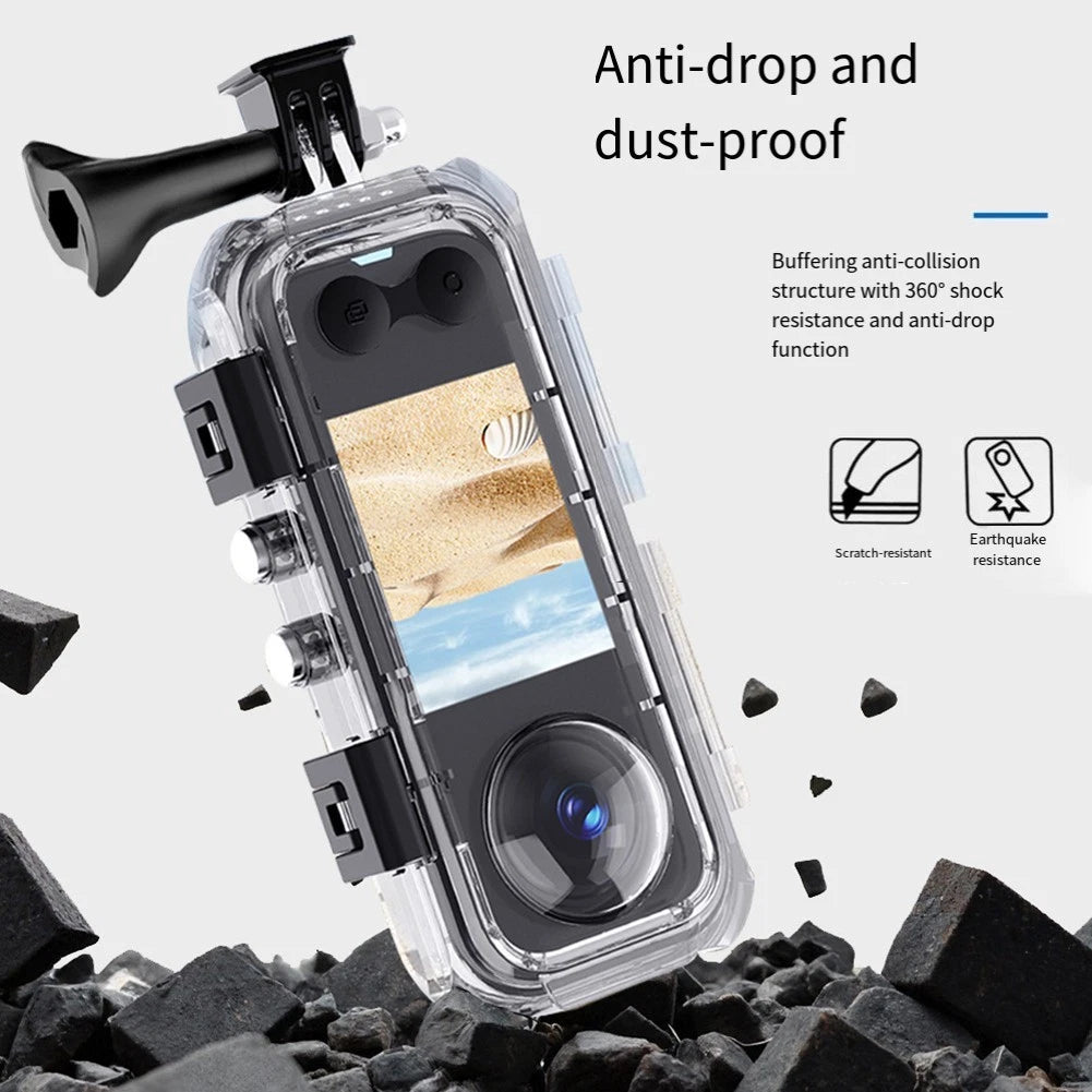 60 Meter Diving Housing Case for Insta360 X5 (Waterproof, Tempered Glass)