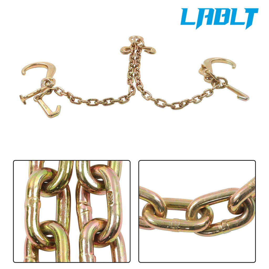 LABLT Chain 5/16"x2ft with RTJ Grab Hooks for Transport Logging (5400lbs)