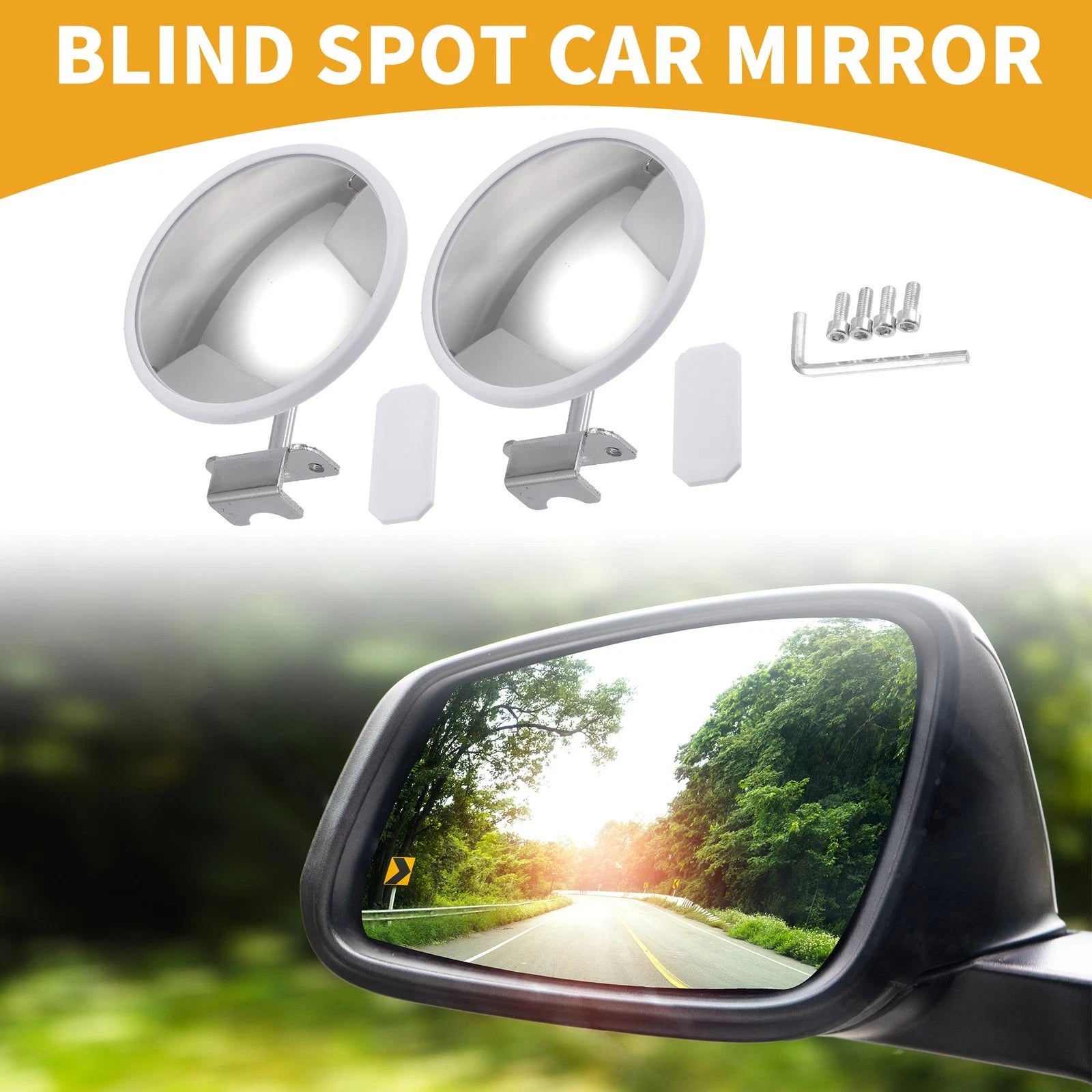 1 Pair Blind Spot Mirrors for Car (360 Degree Rotation, Adjustable)