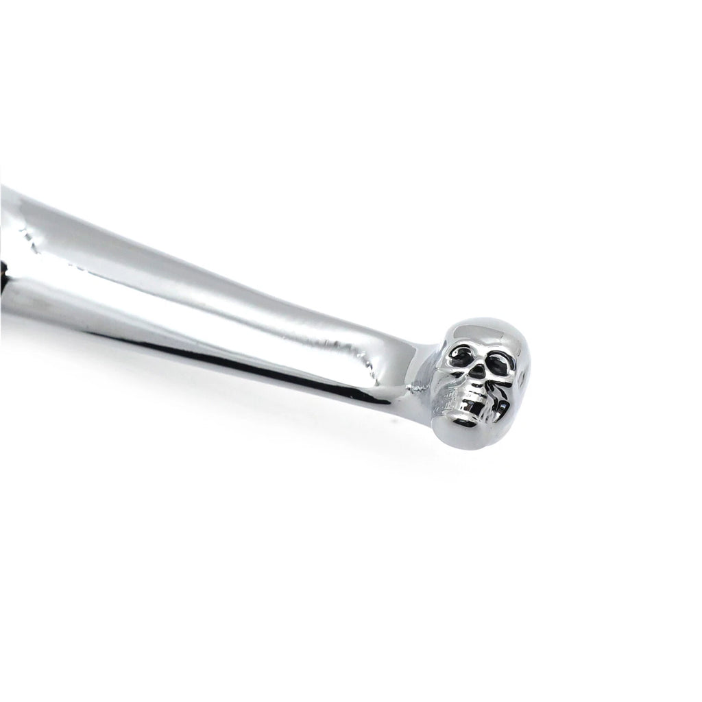 Chrome Skull Clutch Lever with Mount Bracket for Harley Dyna (2008–2014)