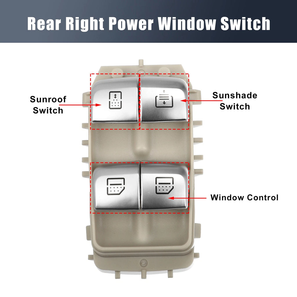 Rear Right Power Window Switch OEM Replacement for Mercedes E S Class (2017–2021)