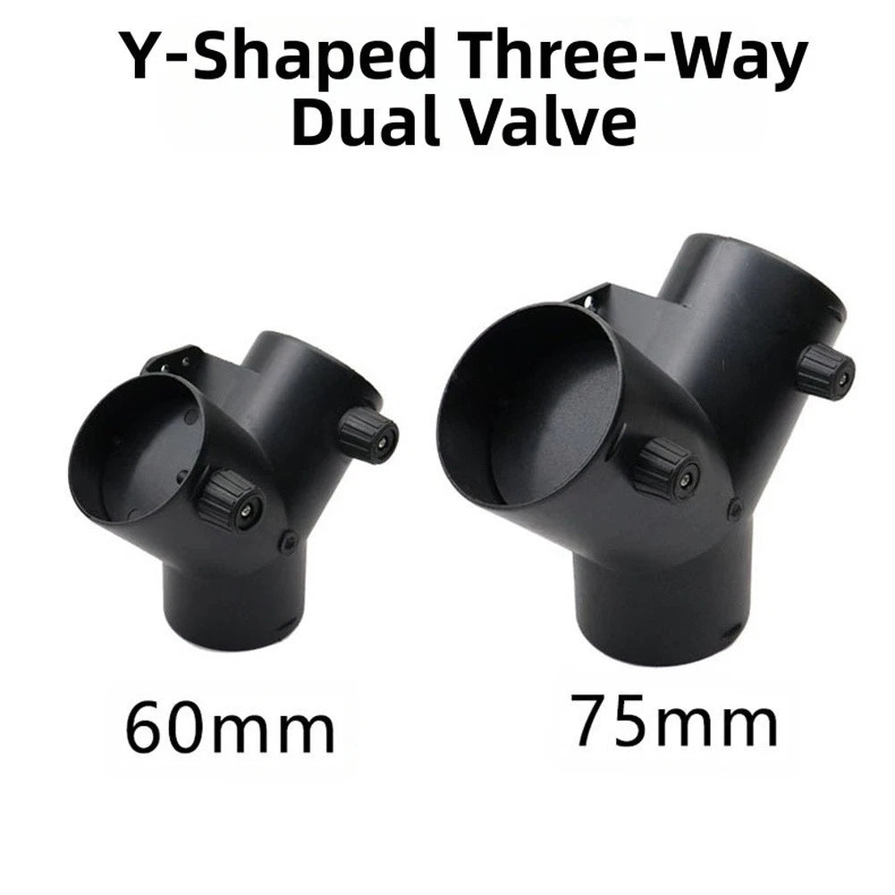 3-Way Air Duct Exhaust Connector 60mm 75mm for Heater