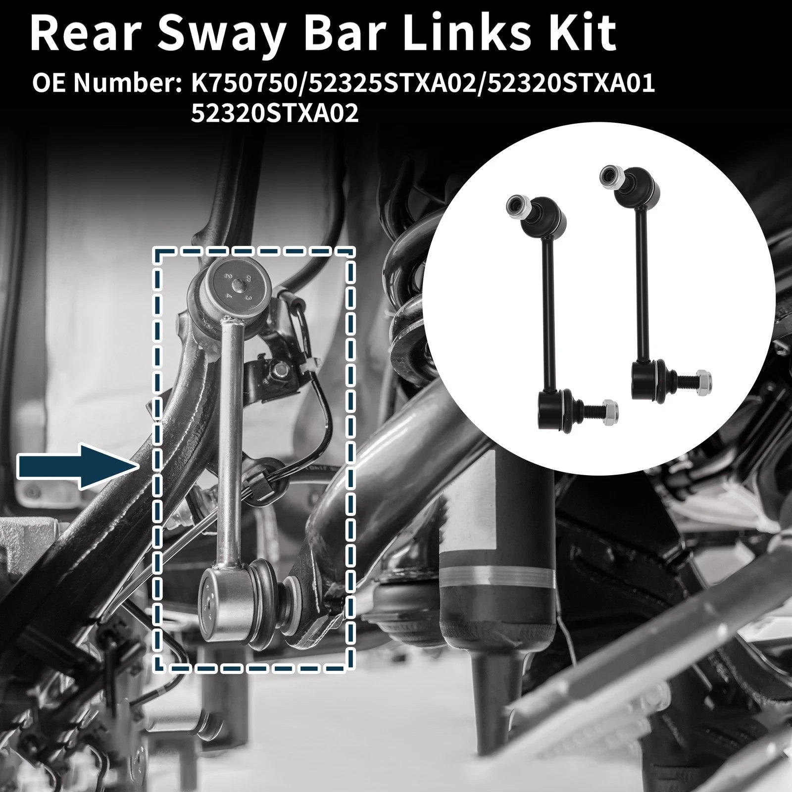 2X Rear Stabilizer Link Bushingless for Honda Pilot V6 3.5L (2009–2015)