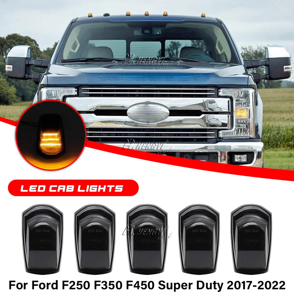 5X Amber LED Cab Roof Marker Light for Ford F-250/350/450/550 Super Duty (2017–2022)