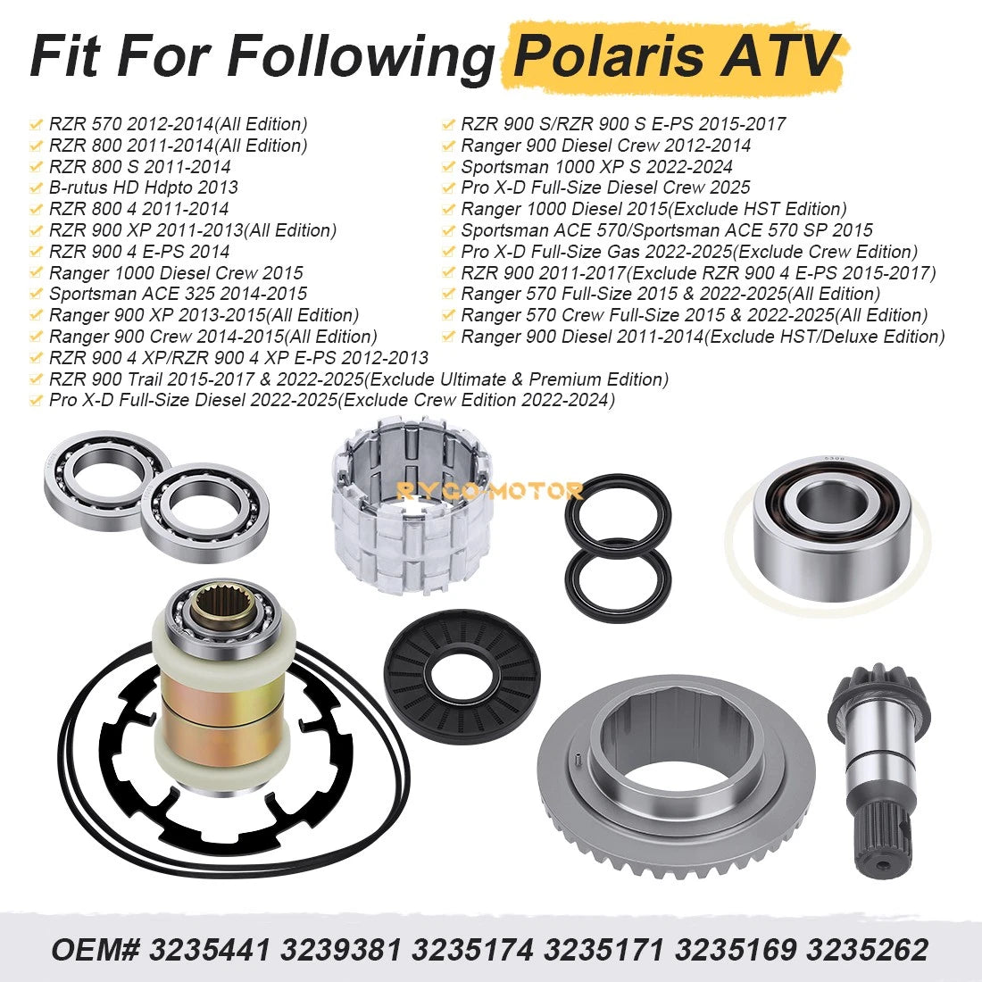 Front Differential Rebuild Kit for Polaris Ranger Crew 900 (2015–2019)