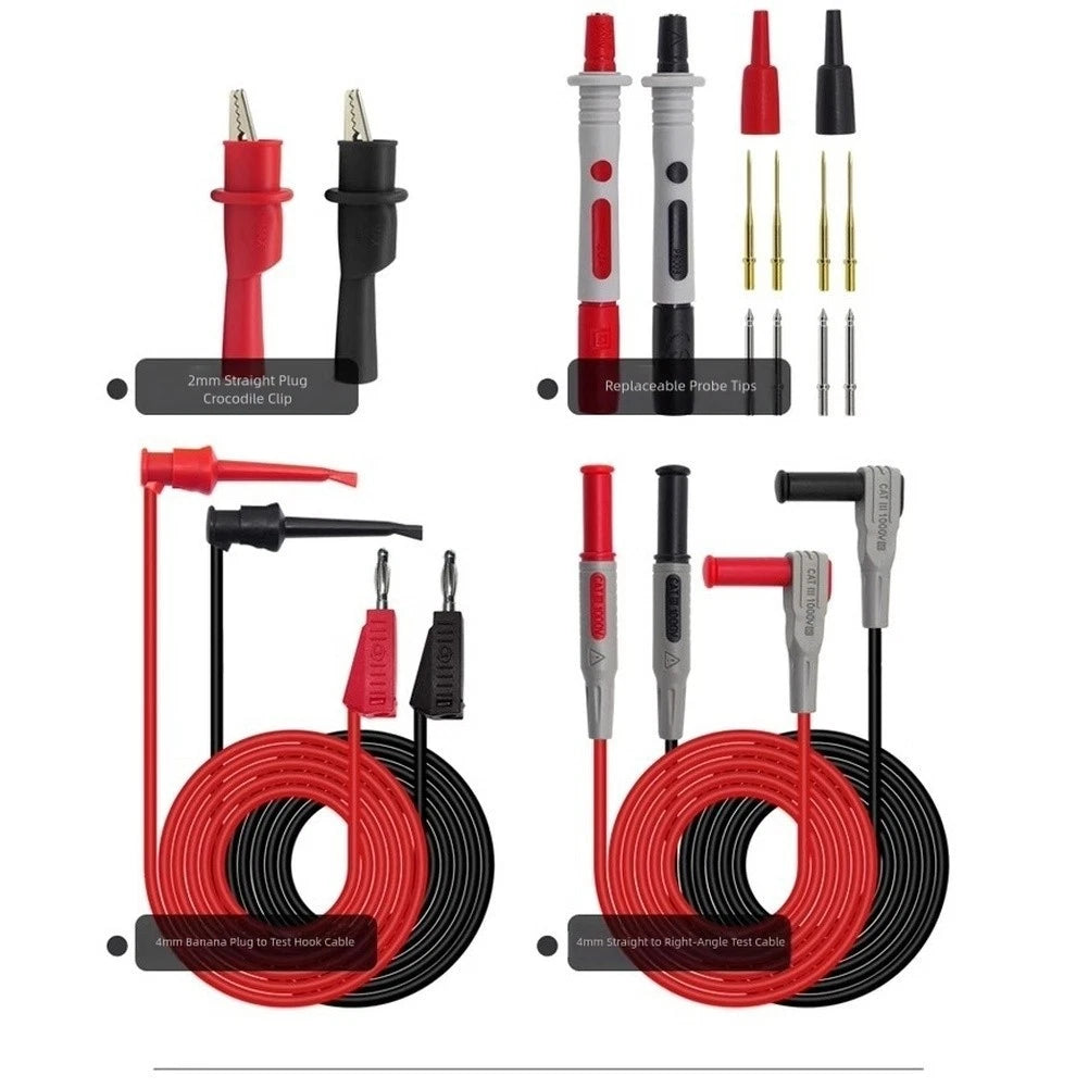Electrical Test Leads with Replaceable Probes for Alligator Clips