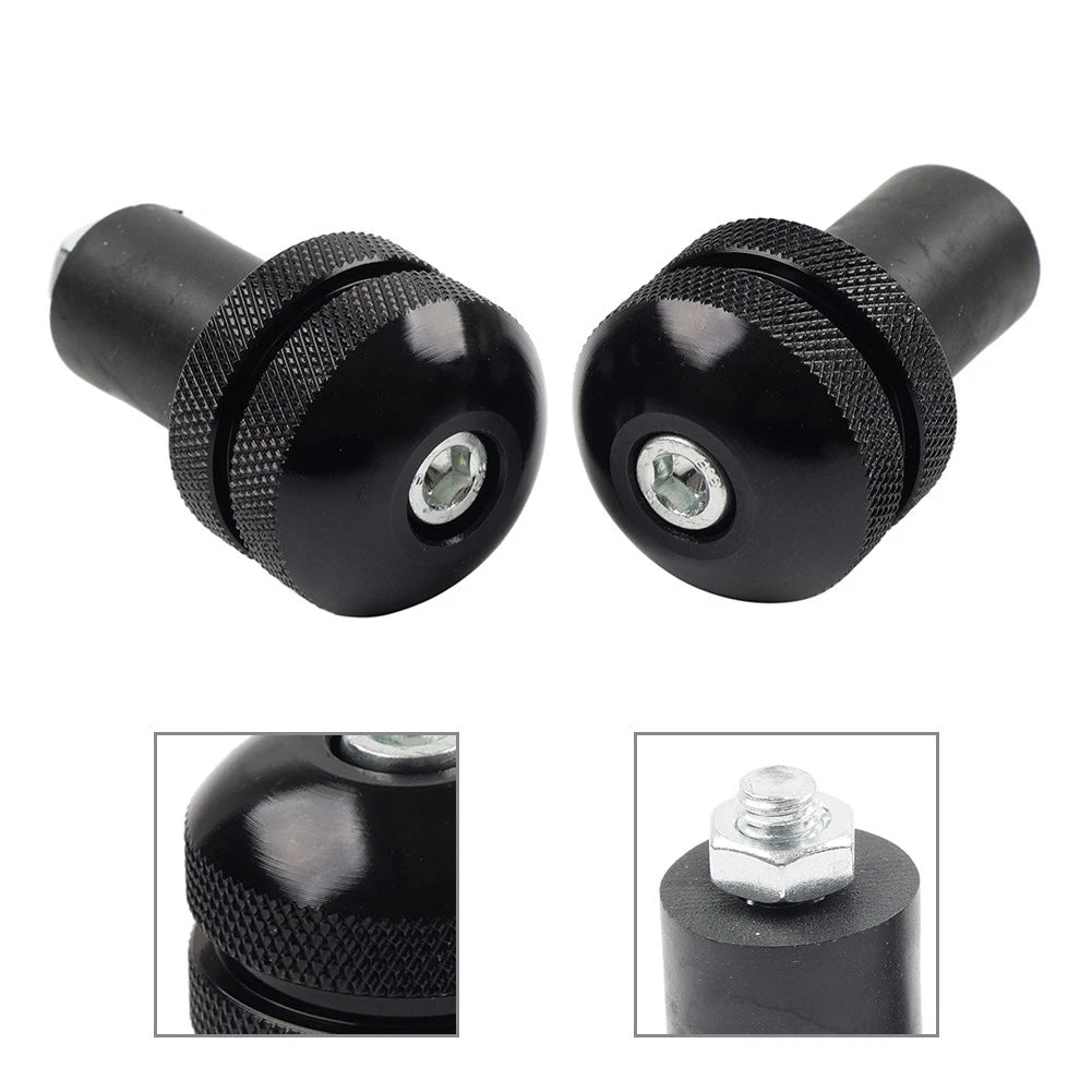 Universal 7/8 Motorcycle Handlebar Grips Bar End Cap Plug Slider Black