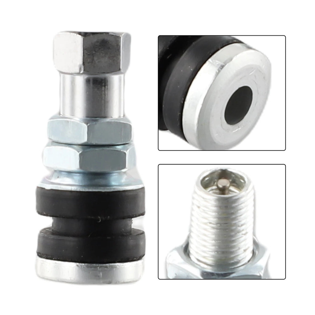 2X Silver Tire Valve Short Stems for Custom Rims
