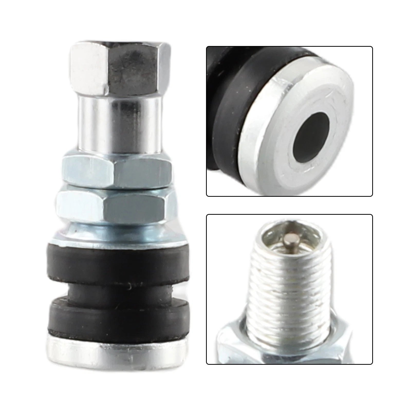 2X Silver Tire Valve Short Stems for Custom Rims