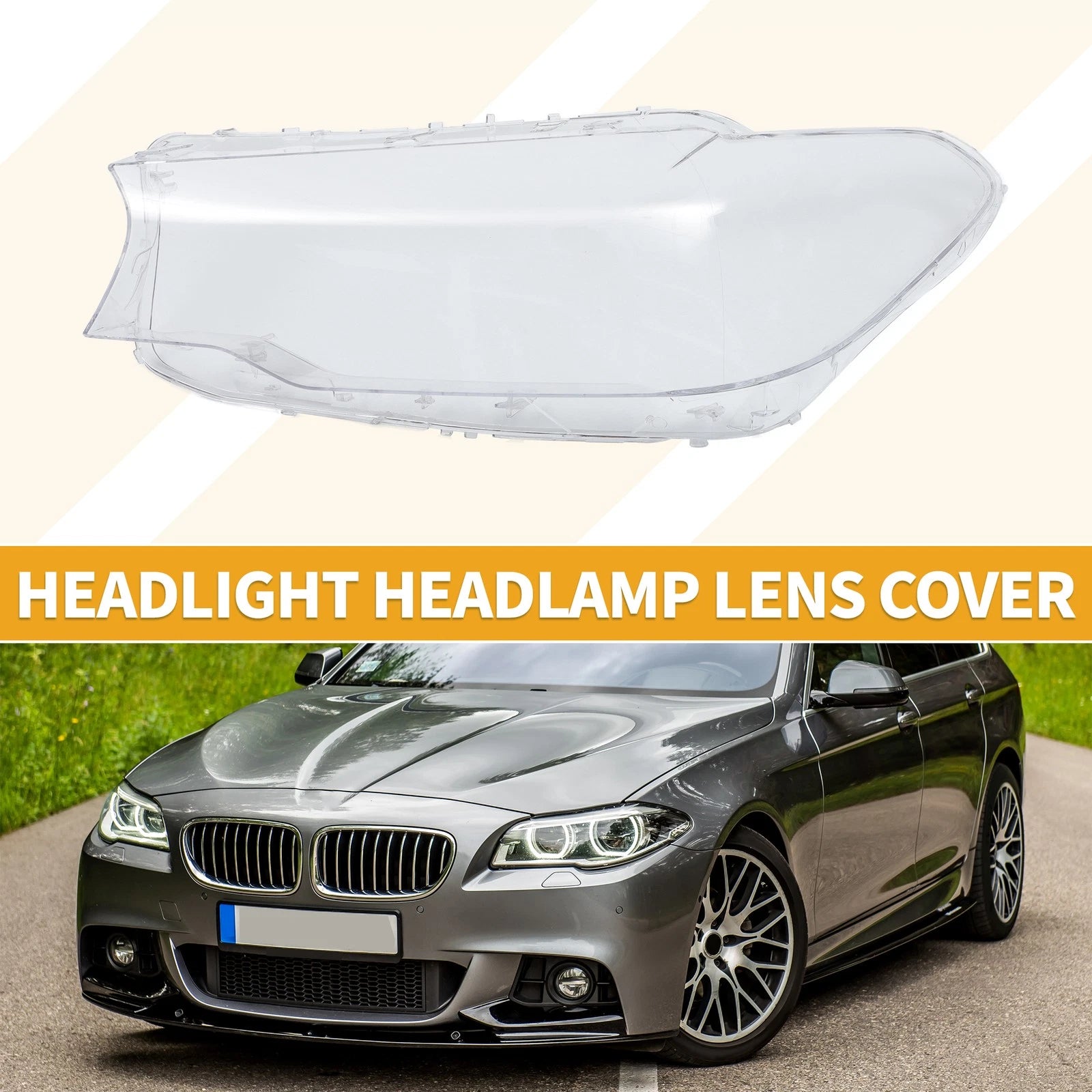 Front Left Headlight Lens Cover Replacement for BMW 5 Series (2017–2018)