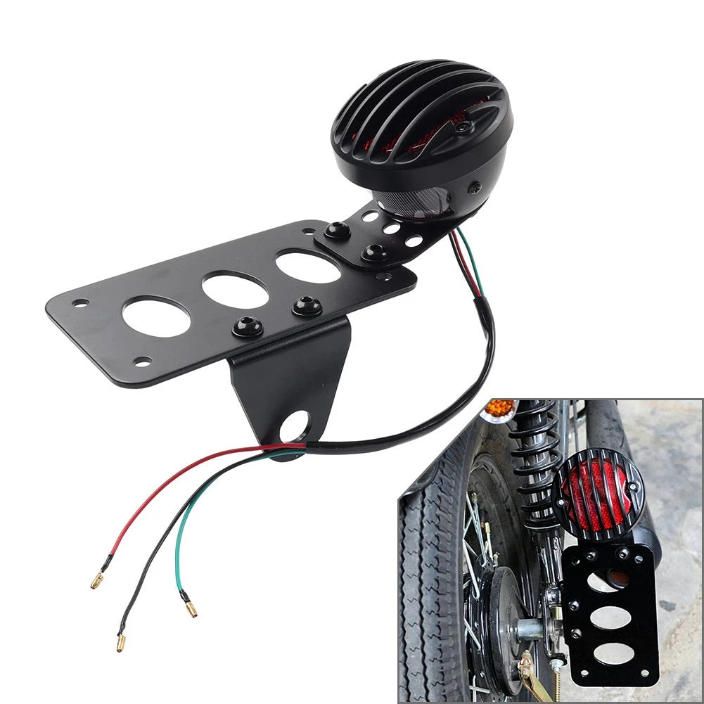 Side Mount License Plate Bracket with Brake Tail Light for Harley