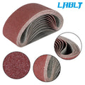 Set of 10 Sanding Belts 4" × 24" A/O 36 Grit for