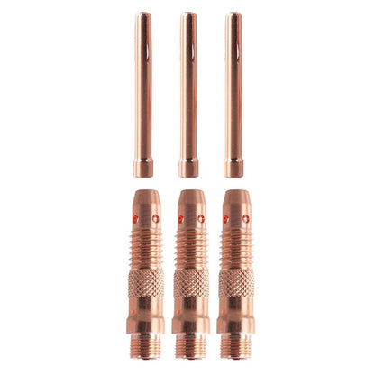6PCS Collet Bodies Kit for Tig WP17 18 26 Torch (Copper Sizes 1 2 3 4 6)