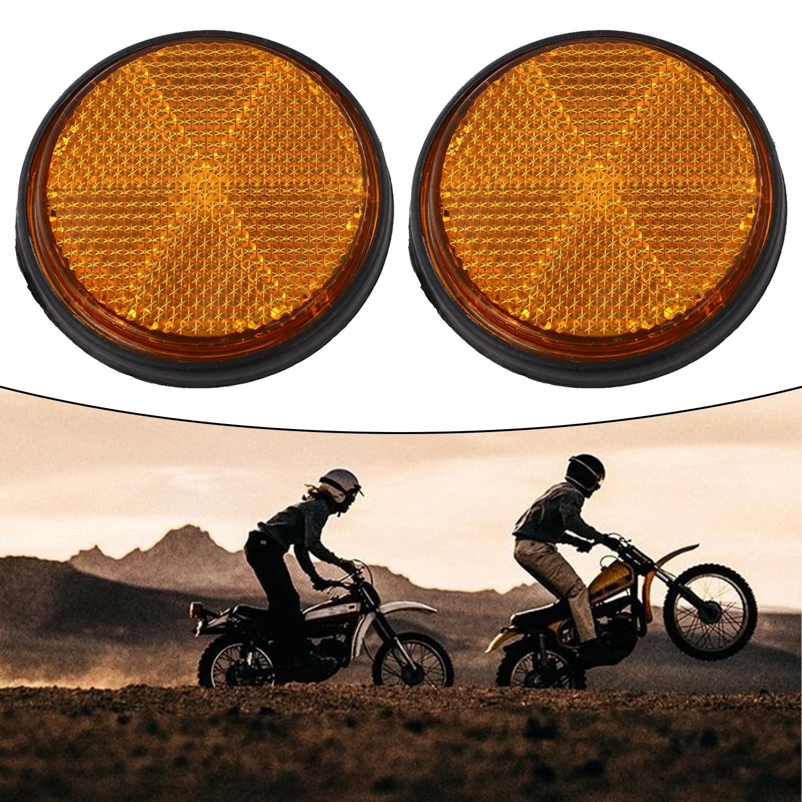 2X Circular Reflectors for Motorcycle Trucks