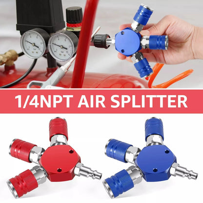 3 Way Air Manifold Hose Splitter for Air Tools (1/4")