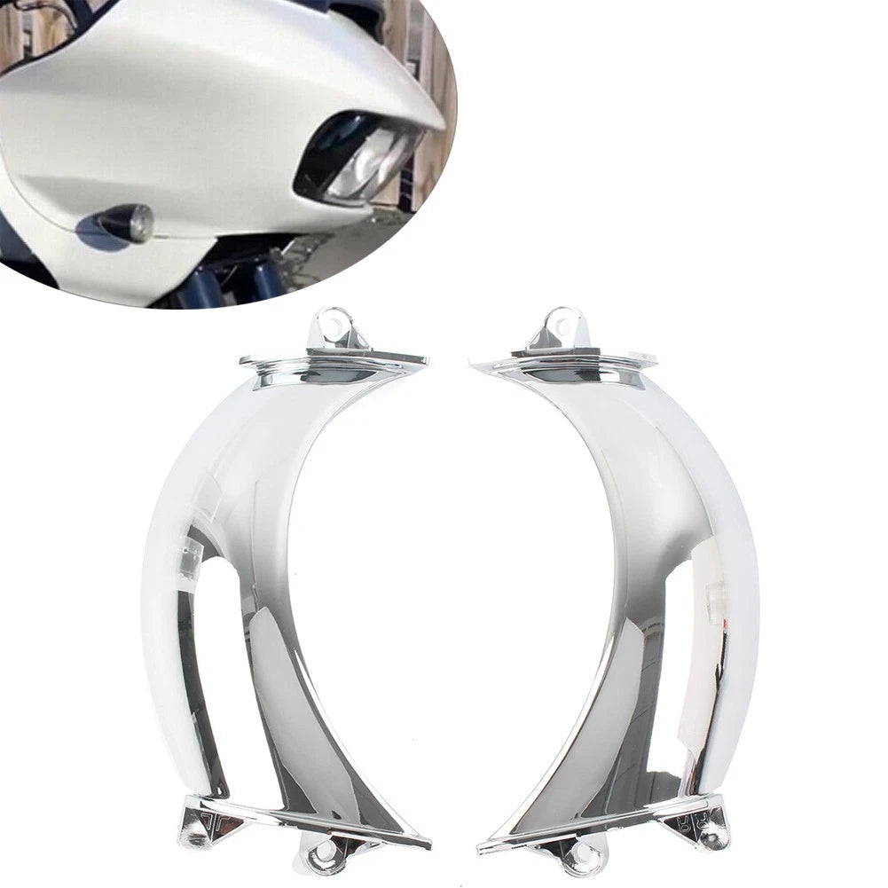 Front Headlight Fairing Vent Block Closure for Harley Road Glide (2015–2023) Chrome
