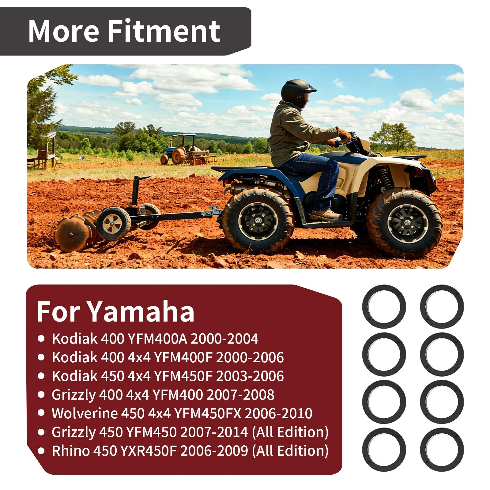 8X Clutch Roller Weights for Yamaha Kodiak Wolverine Grizzly Rhino (400–450)