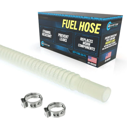 8mm Corrugated PTFE Flexible Fuel Pump Hose Line for E85/Gas + Clamps
