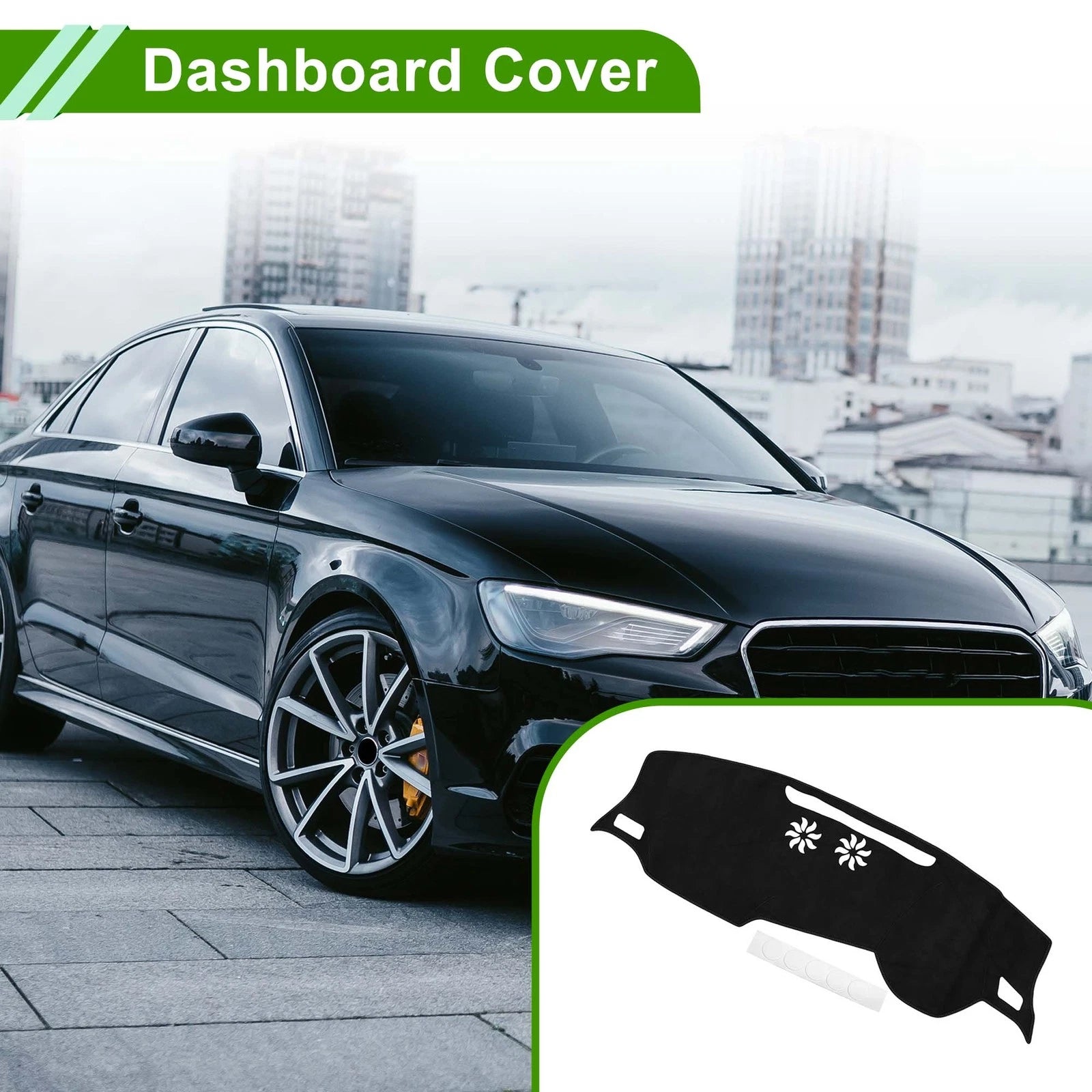 Dashboard Dash Cover Mat Sun Protector for Audi Q3 (2019–2022) Black