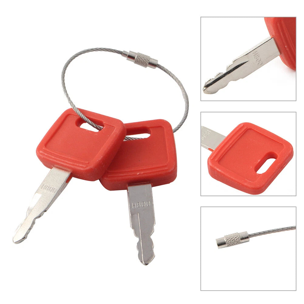 Ignition Key w/Key Ring Fit John Deere Excavator AT194969 #AT147803 #H800 2PCS