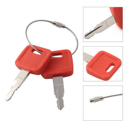 Ignition Key w/Key Ring Fit John Deere Excavator AT194969 #AT147803 #H800 2PCS