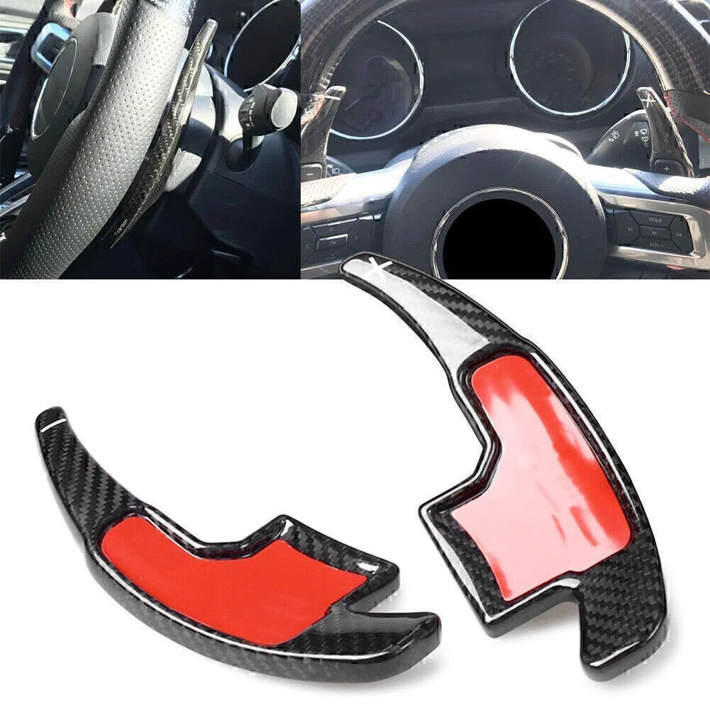 2X Steering Wheel Shifter Paddle Extensions for Ford Mustang (2015–2017)
