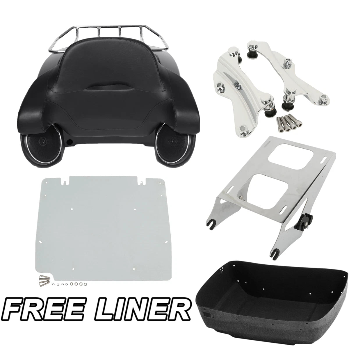 Trunk Pad Rack Speakers Docking Plate for Harley Electra Road Glide (2014–2025)