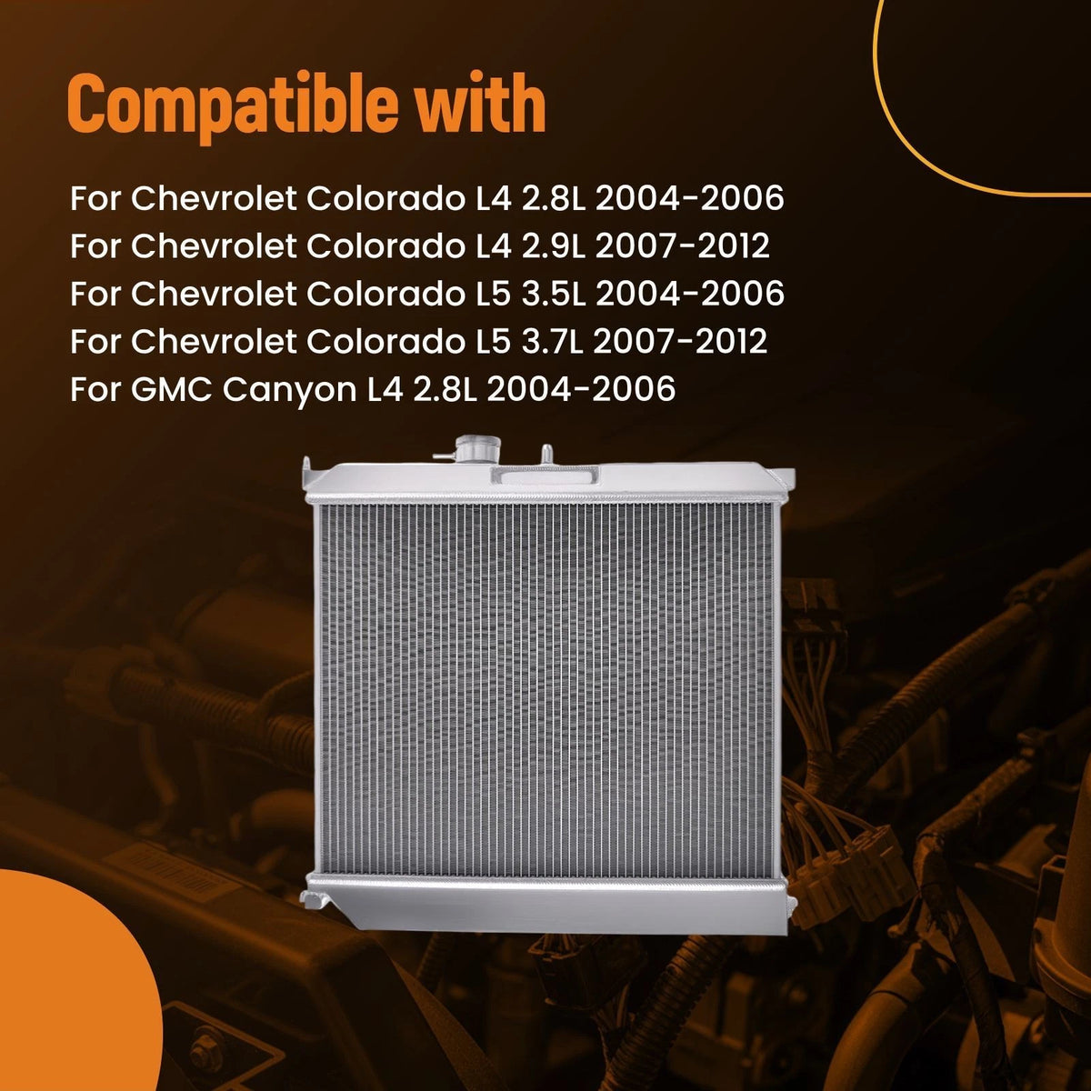 2 Row Aluminum Cooling Radiator for Canyon/i-290 L4 2.9L (2007–2012) CU2707