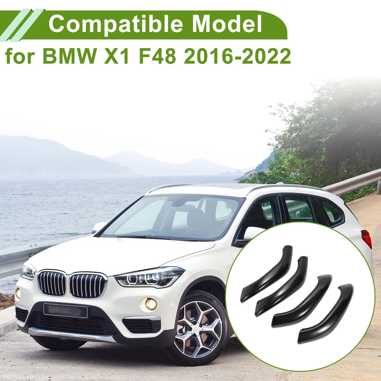 Door Panel Handle Pull Trim Cover Replacement for BMW X1 F48 (2016–2022)