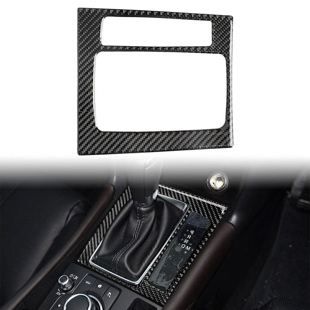 RHD Carbon Fiber Gear Shift Panel Frame Cover for Mazda 3 Axela (2017–2018)