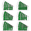 Set of 4 Boat Registration Decal Stickers A-Z & 0-9 Green