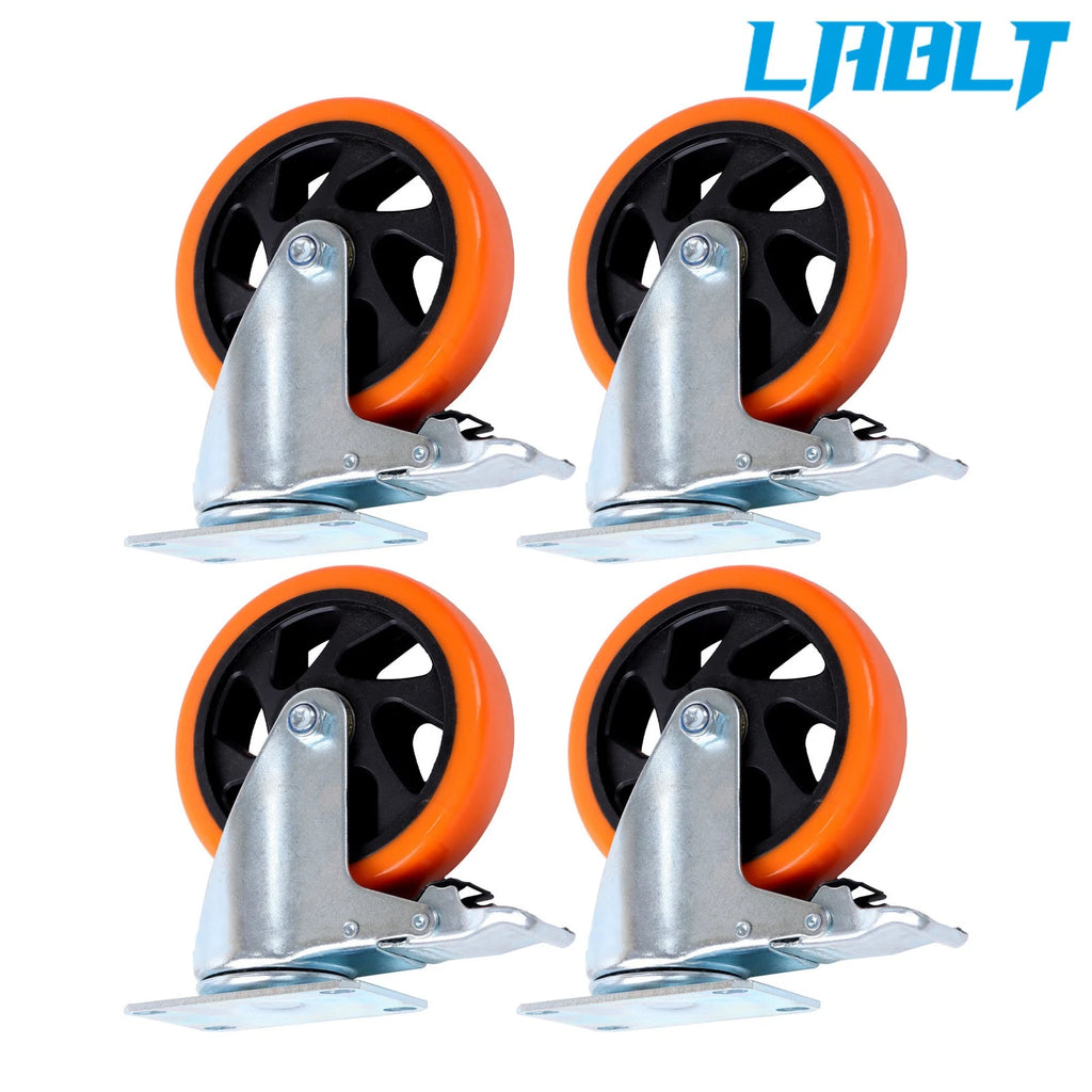 4 Pack Swivel Caster Wheels for LABLT (5 Inch, Dual Locking)
