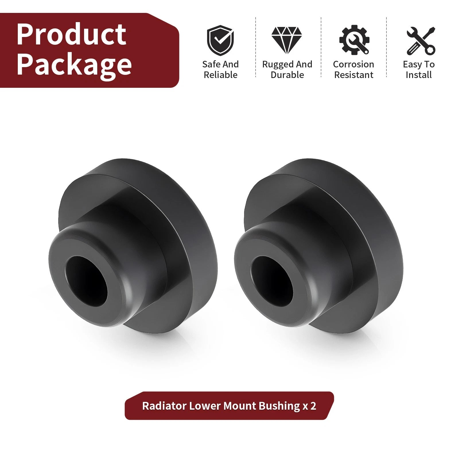 2X Radiator Lower Mount Bushing for Polaris 550 INDY (2000–2023)