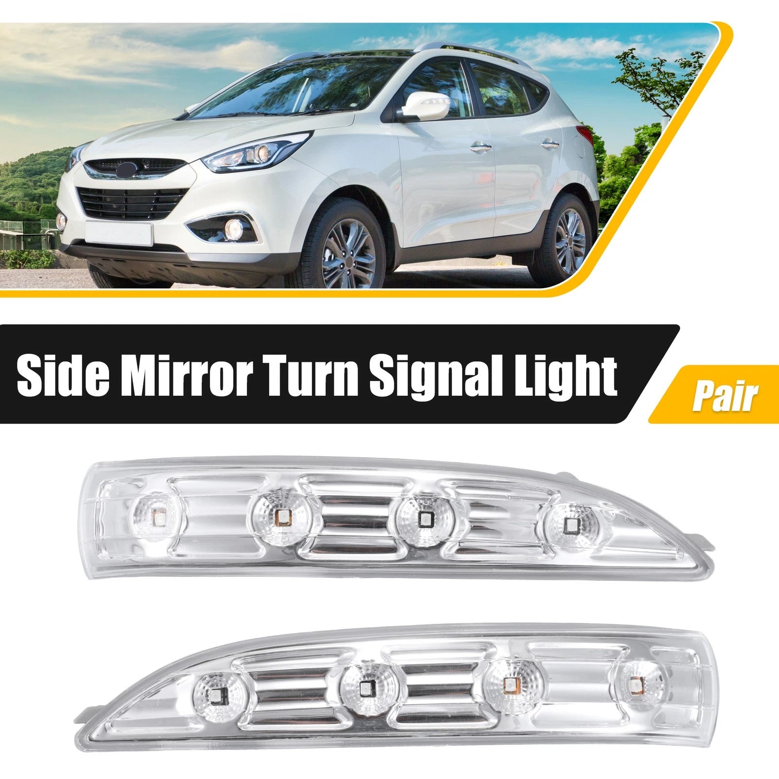 Left Right Side Mirror LED Turn Signal Indicator Lights for Hyundai ix35 (2010–2019)