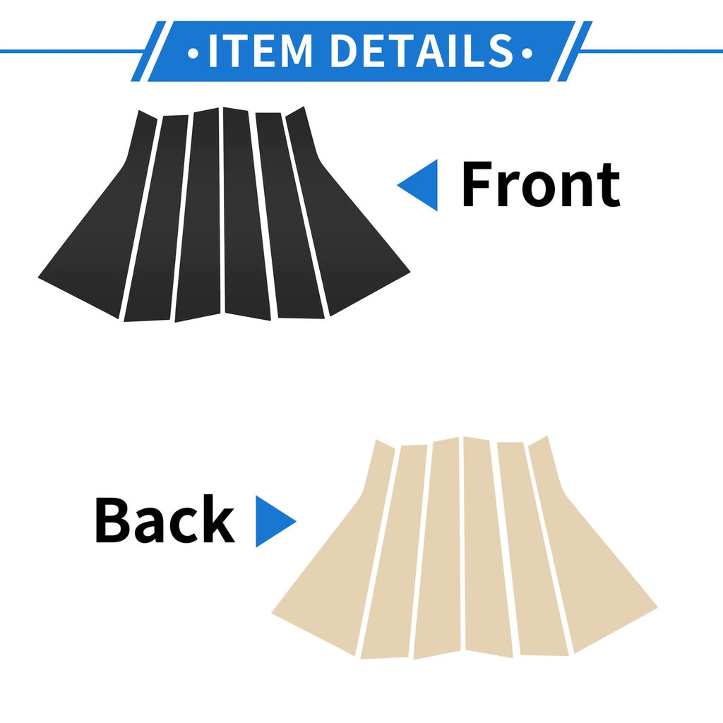 6 Pcs Door Pillar Window Trim Replacement for Hyundai Santa Fe (2019–2021)