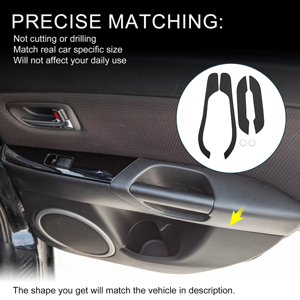 Car Door Anti Kick Pad Leather Set for BMW Z4 (2017–2024) Black 1 Set