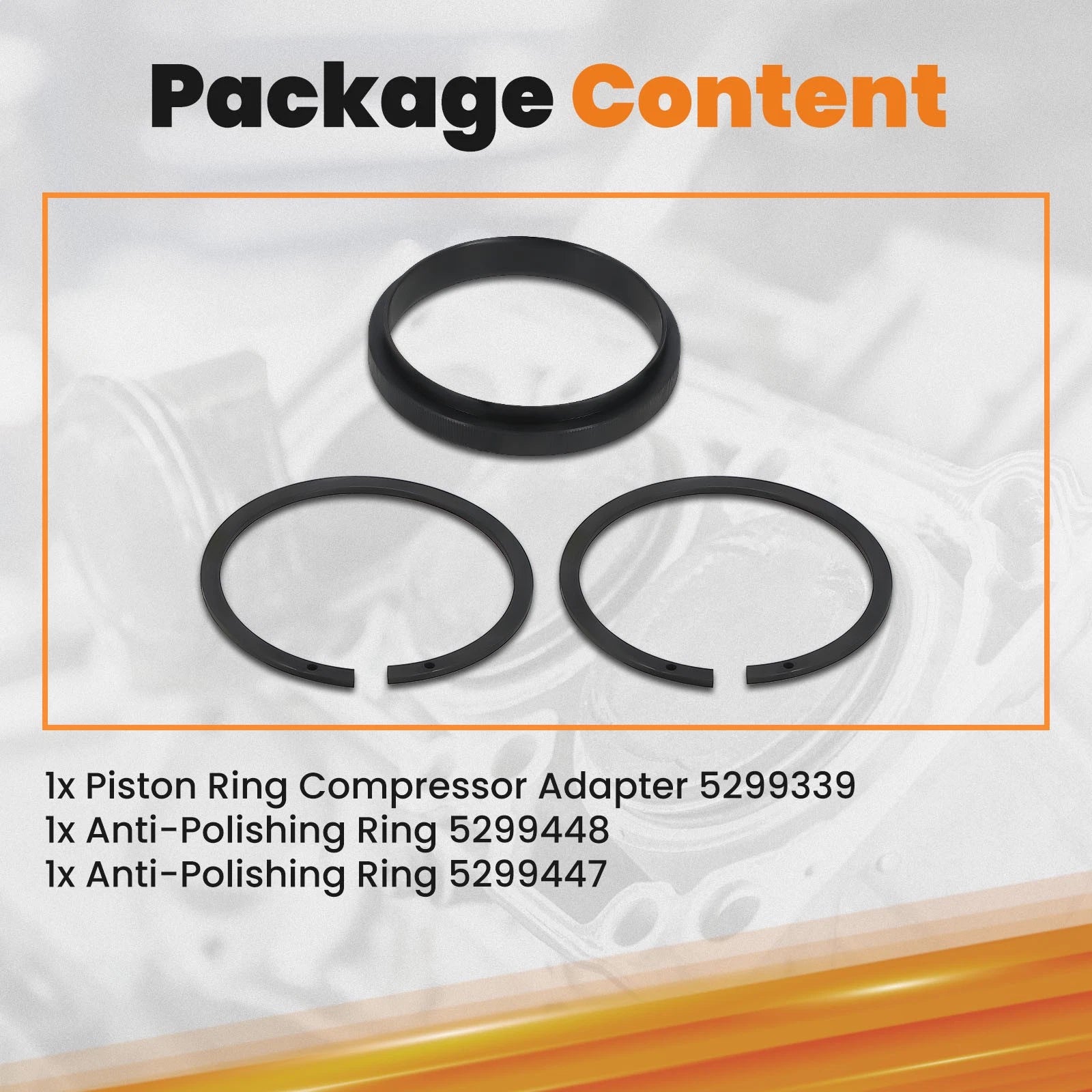 Piston Ring Compressor Adapter for Cummins ISX (2007–2019) 5.4in Bore