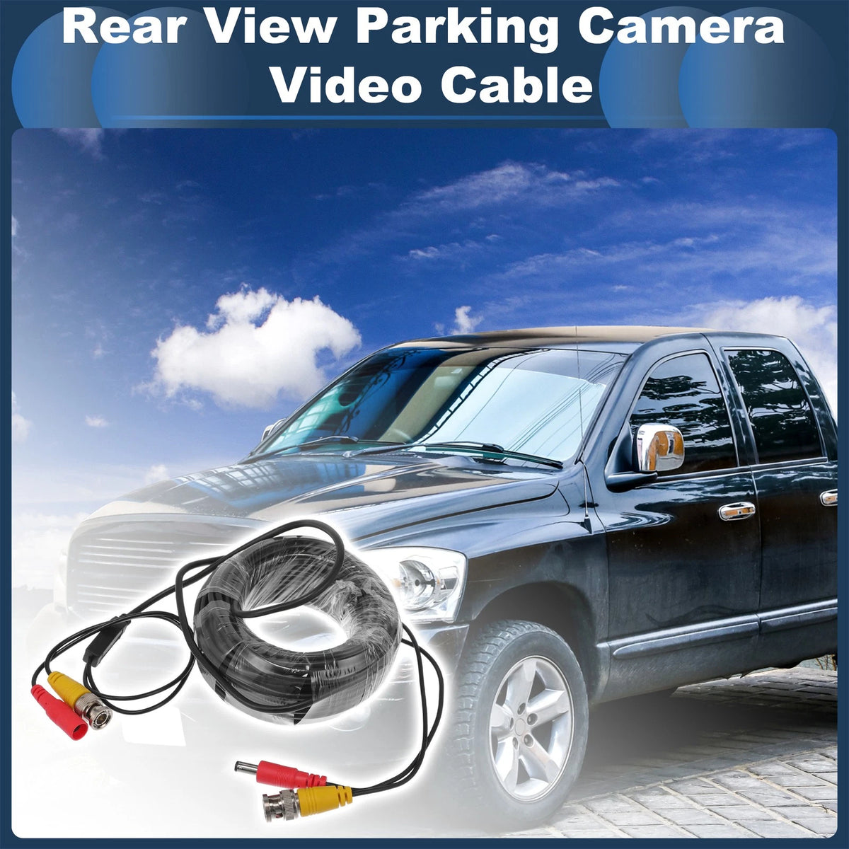 Reverse Rear View Parking Camera Video Cable BNC+DC for Car (15M)