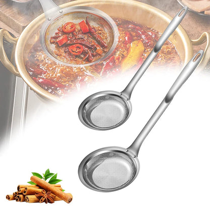 2X 304 Stainless Steel Extra Fine Mesh Strainer for Skimming Grease