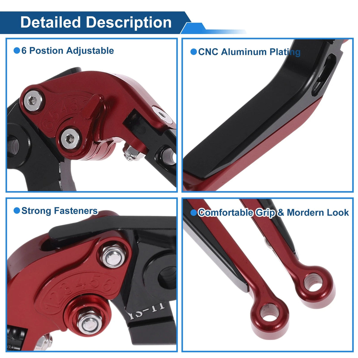 Adjustable Brake Clutch Levers for Honda X11 (1999–2002) Red Black