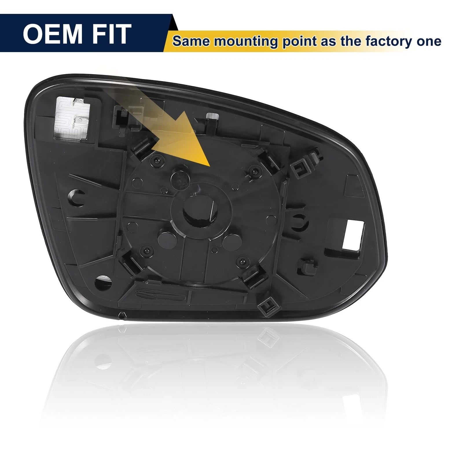 Left Heated Mirror Glass with Backing Plate for Toyota RAV4 (2013–2018)