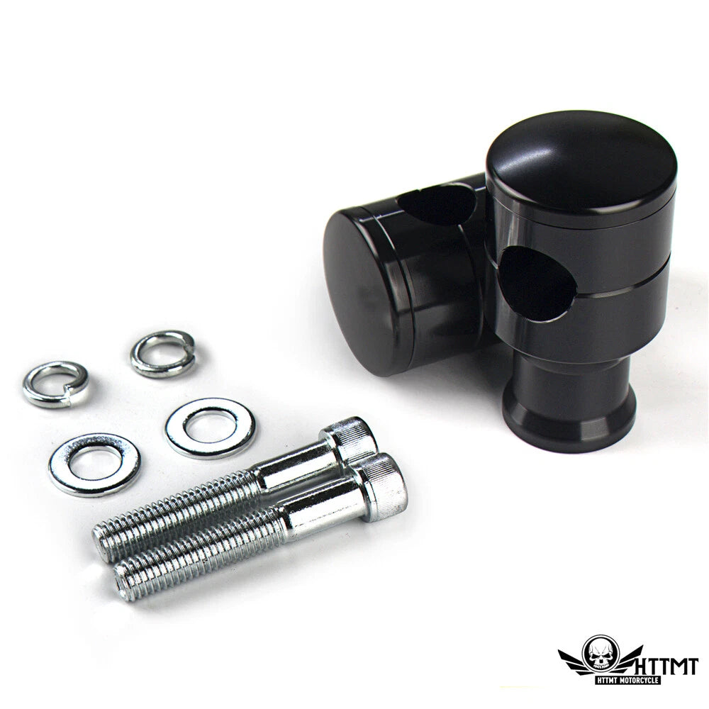 Black Chrome Straight Round Handlebar Risers for Motorcycle (1" / 25mm)